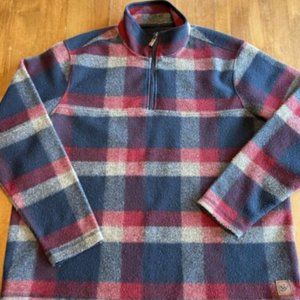 John Wayne Stock Supply XL 1/4 Zip Plaid Heavy Fleece Pull On Shirt Jacket